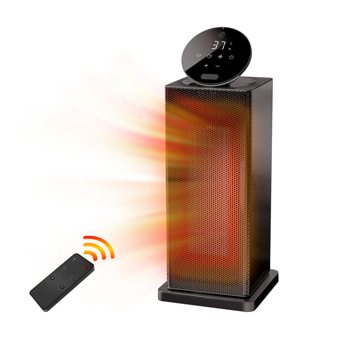 Termoventilatore Ceramico 2000w Basso Consumo Stufa Elettrica Regolabile Timer Oscillazione 90° 3 Modalità Protezione Surriscaldamento Ribaltamento