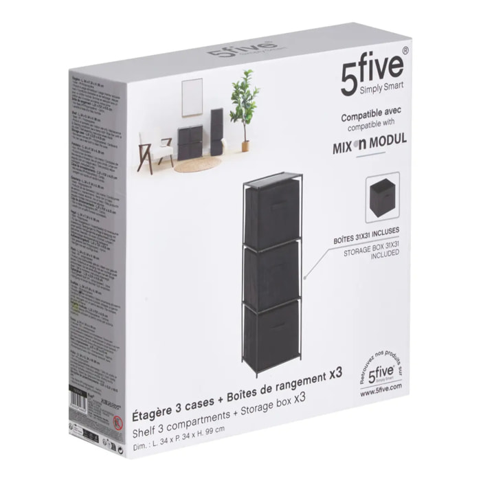 Etagère 3 niveaux Mix'n Modul noir