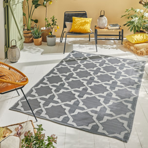 Scoobi - tapis d'exterieur gris motif contemporain