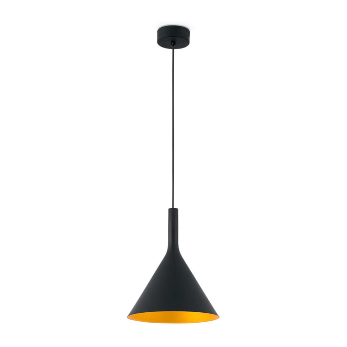 PAM 250 Lampe suspension noir et or