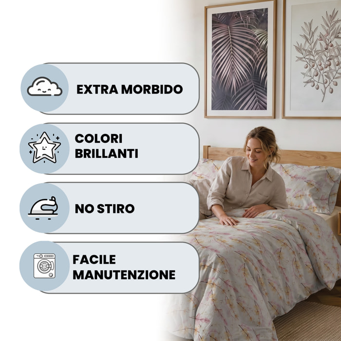 PARURE COPRIPIUMINO MATRIMONIALE KARMA - 100% Microfibra