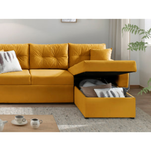 Astoria - canapé d'angle réversible - convertible avec coffre - style contemporain- 4 places - Jaune