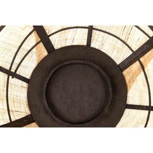 Farol Bambu-lino Natural-negro 37x37x45 Cm