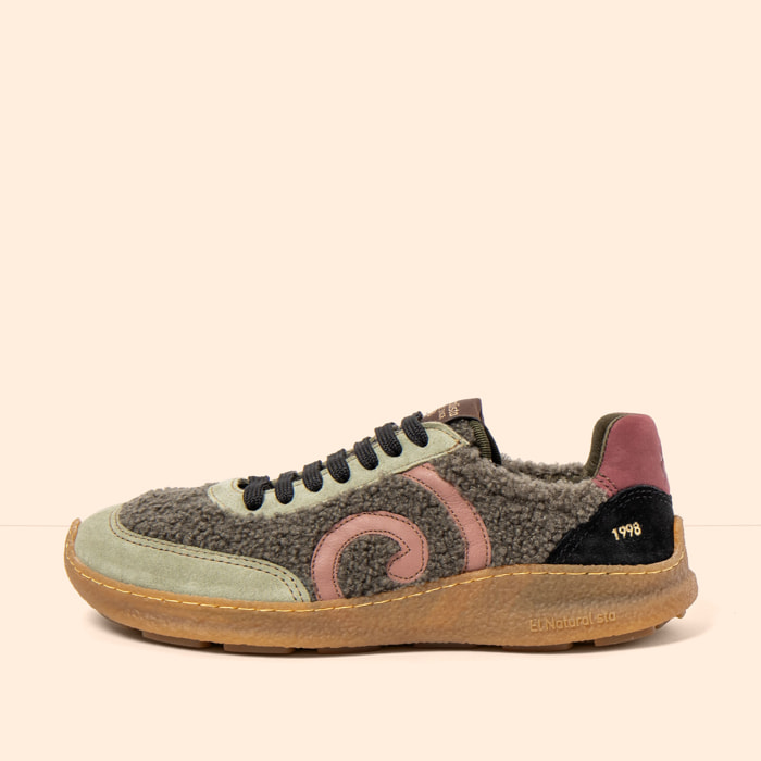 Zapatos N5435B MULTI MATERIAL FOREST/ OROEL color Forest