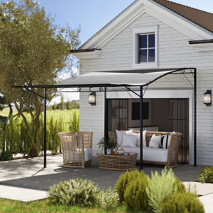 Pergola tonnelle de jardin avec auvent réglable métal époxy polyester haute densité anthracite