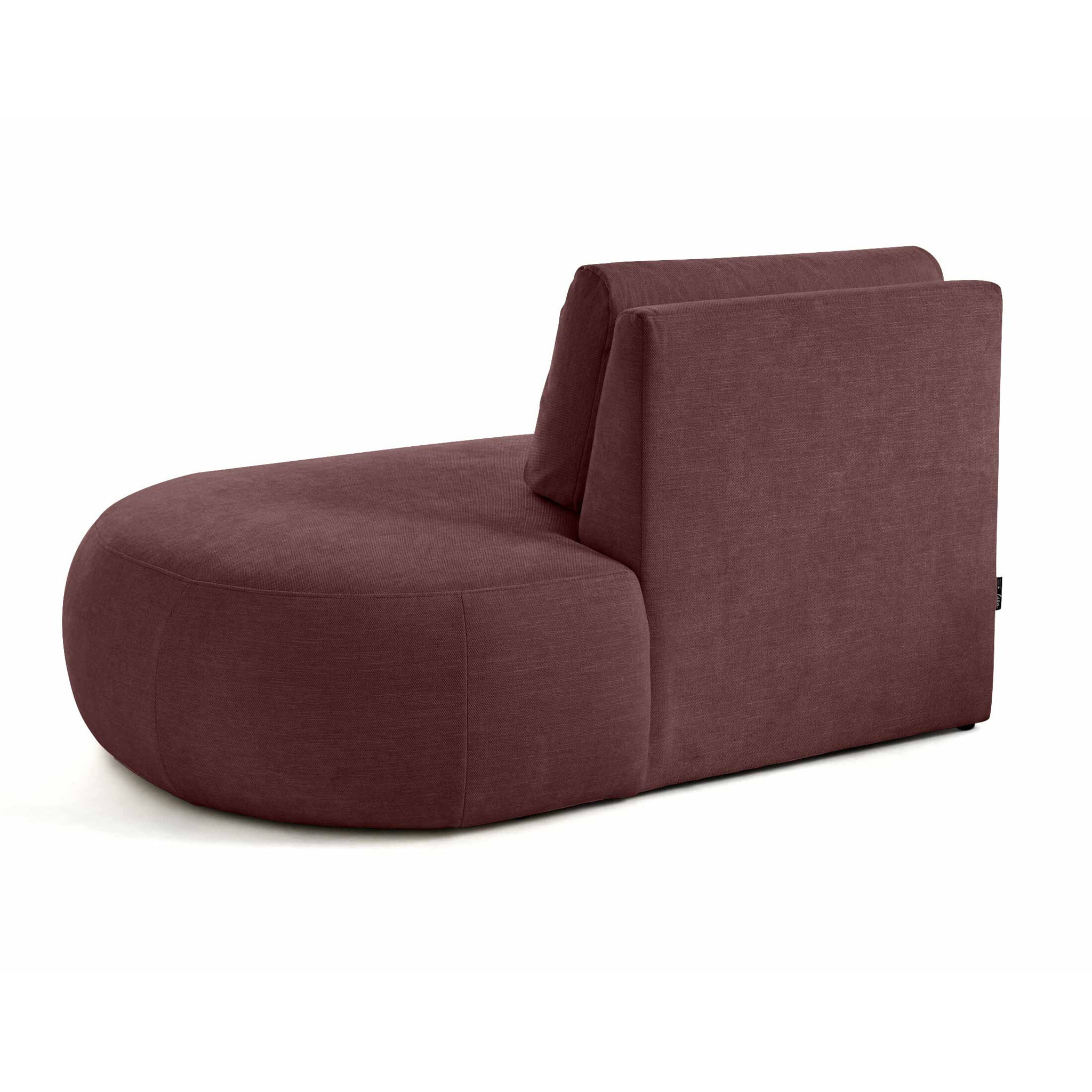 Santorini - module d'assise droit - en tissu texturé - Prune