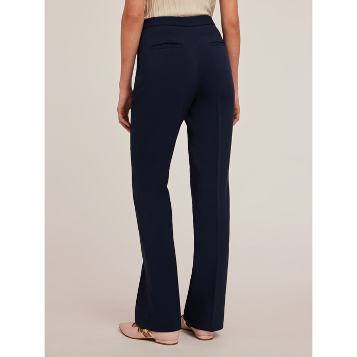 Motivi - Pantalón palazzo con raya planchada - Azul