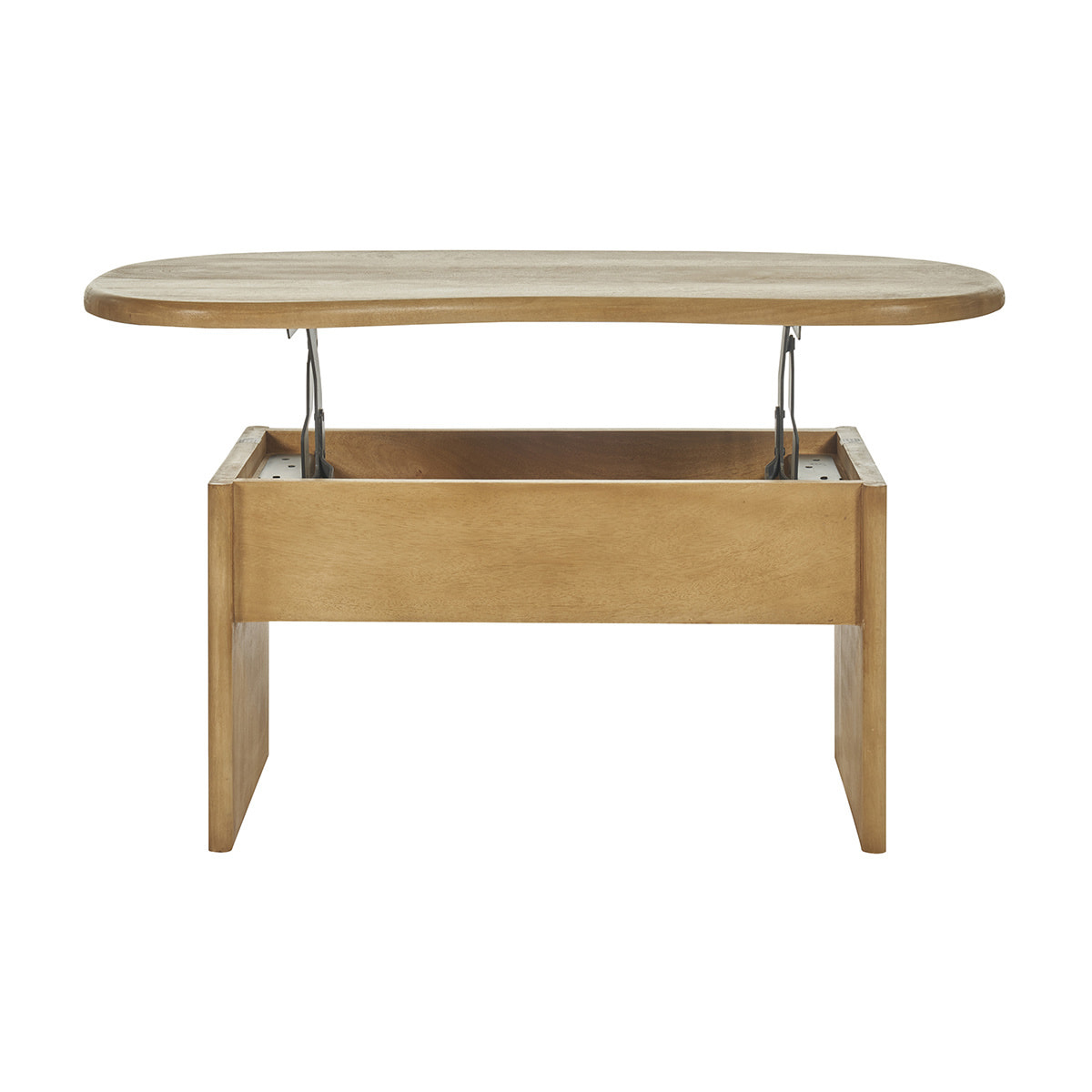 Table basse relevable design haricot avec rangement en bois manguier massif L95 cm KOKOA