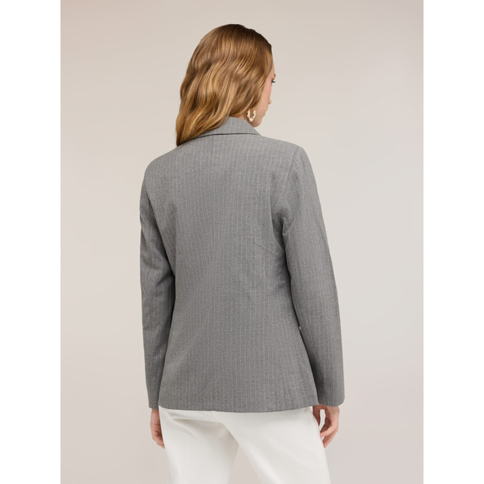 Motivi - Chaqueta cruzada de rayas diplomáticas - Gris