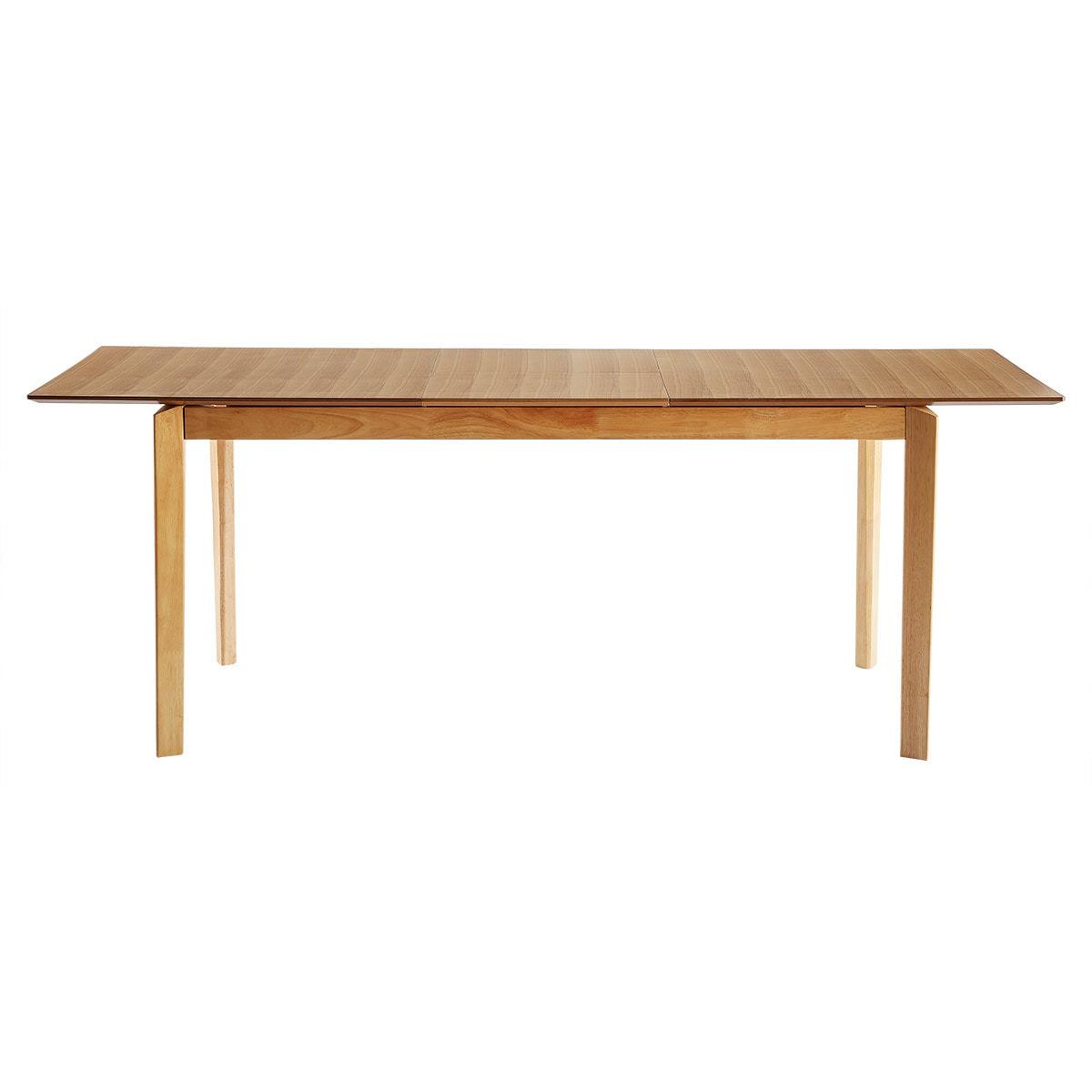 Table extensible rallonges intégrées rectangulaire en bois clair frêne L160-210 cm BONAVISTA