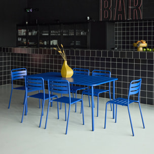 Table de jardin métal + 6 assises AMÉLIA