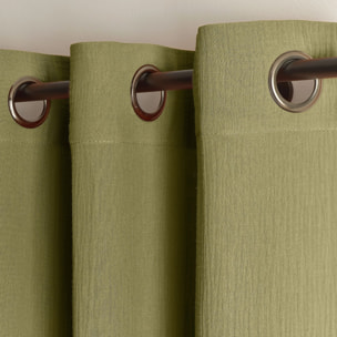 Rideau en gaze de coton tamisant à oeillets - Vert tilleul