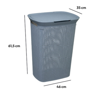Panier à linge plastique 57L "Scandinave" gris