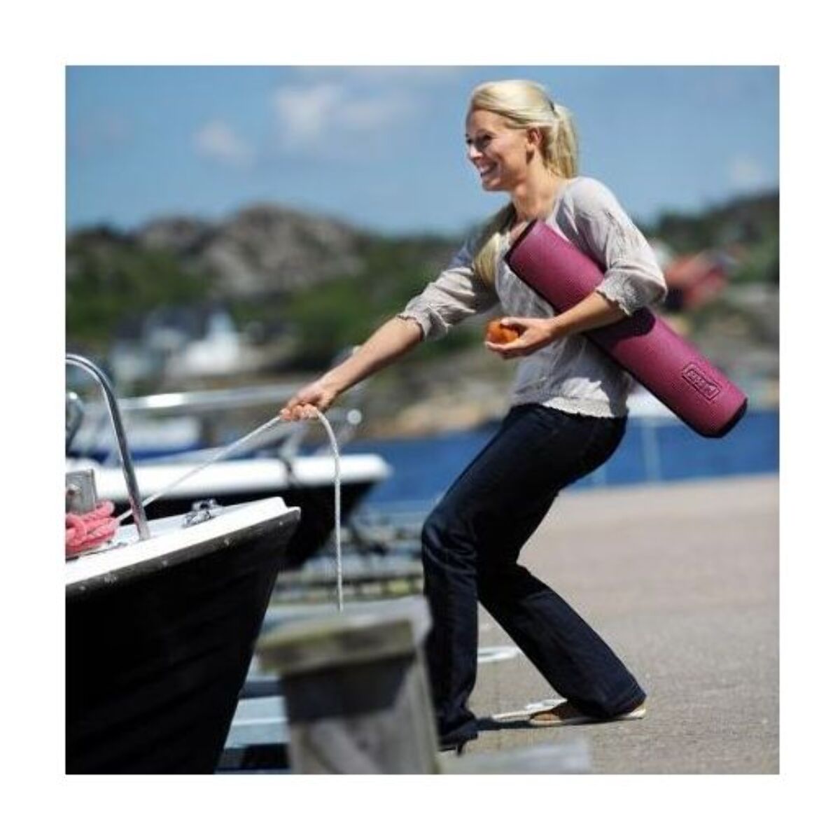 Tapis de yoga SISSEL et pilates bordeaux