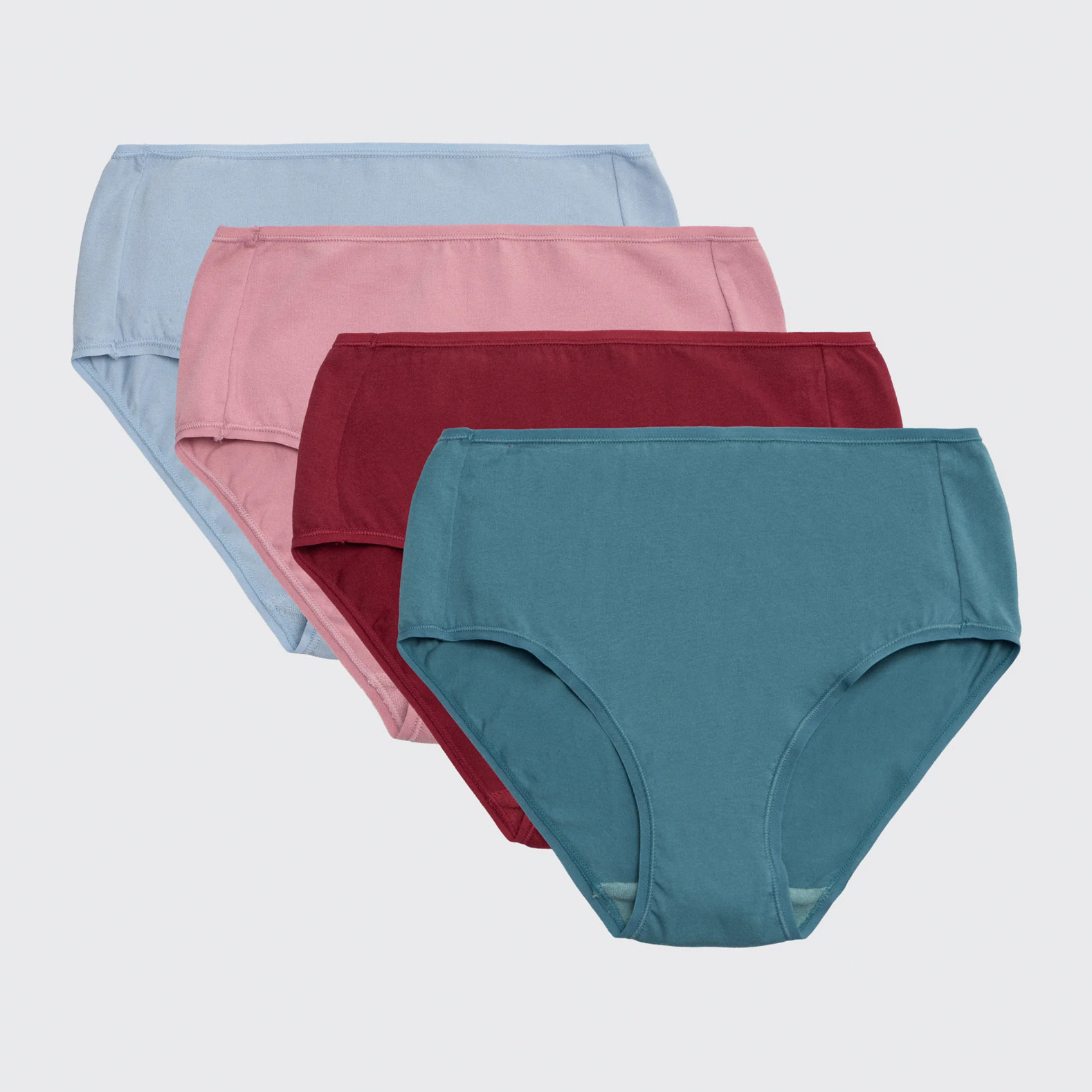 Confezione da 4 mutandine basicohe a vita alta in cotone