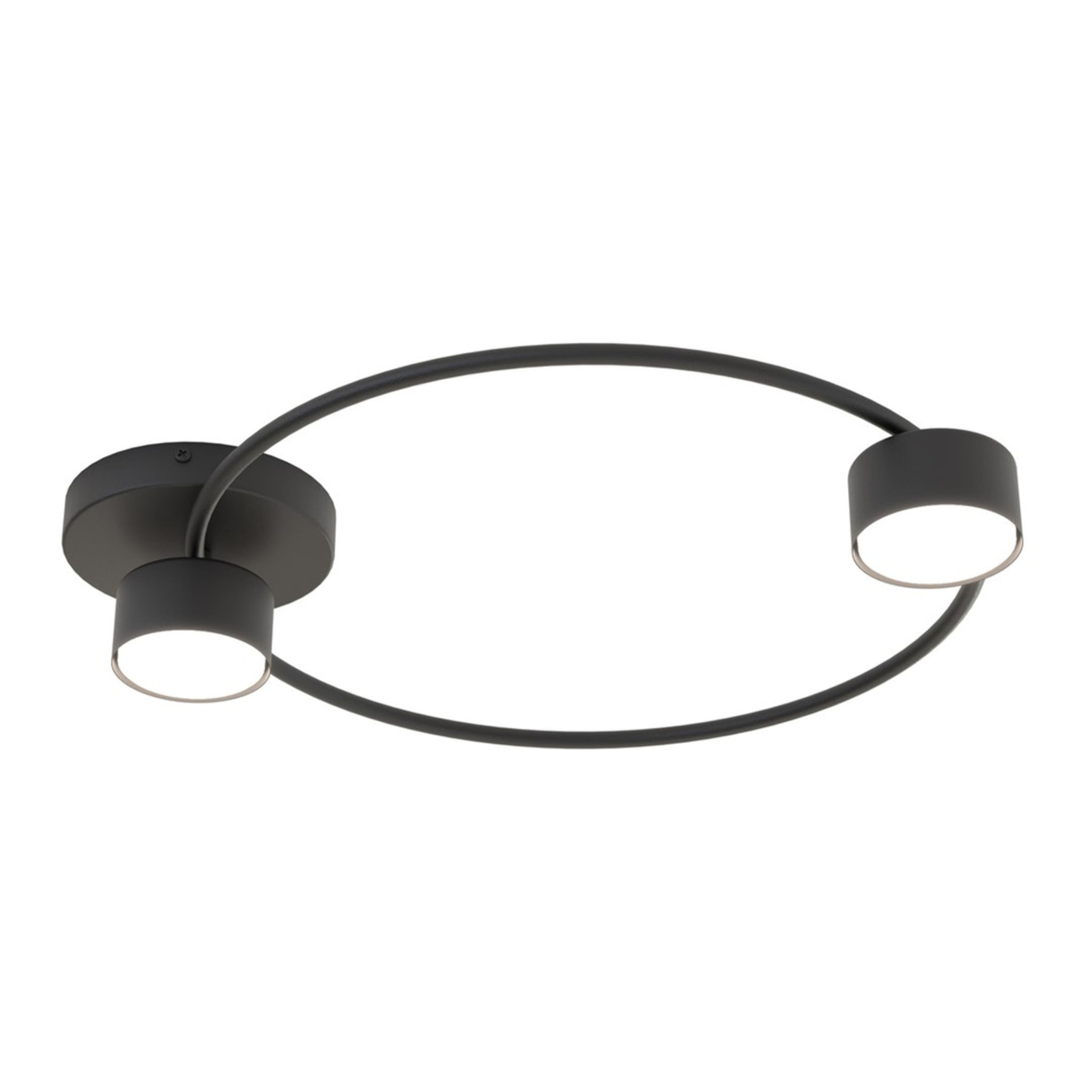 Lampada da soffitto LUCIO a due luci in acciaio nero opaco