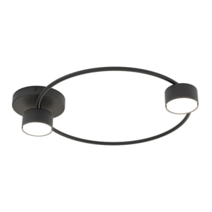 Lampada da soffitto LUCIO a due luci in acciaio nero opaco