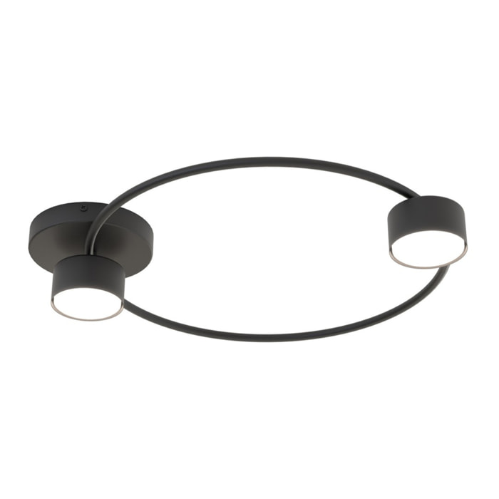 Lampada da soffitto LUCIO a due luci in acciaio nero opaco