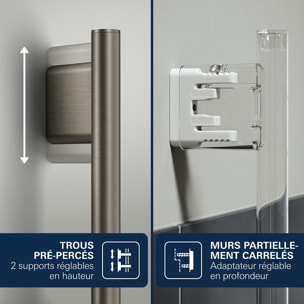 Ensemble de douche 3 jets (Pluie, Jet stimulant, Booster) - Hard Graphite brossé