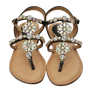 Sandali infradito con dettagli gioiello