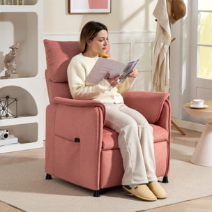 Sillón Relax Reclinable Eléctrico Sillón Reclinable Silencioso con Función Memoria Reposapiés Mando a Distancia Bolsillos Laterales Tela Apto para Mascotas para Dormitorio Salón Naranja