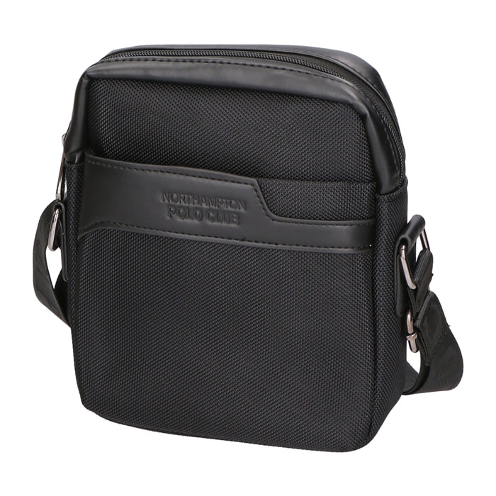 Borsa a tracolla uomo - Modello False - Pelle PU e Tessuto - 18.0 x 21.0 x 4.0 cm