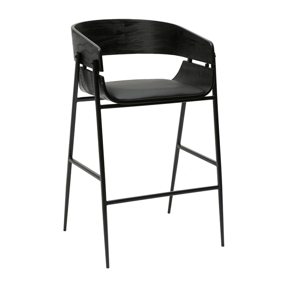 Tabourets de bar design noirs (lot de 2) WESS