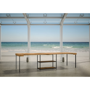 Consolle allungabile 90x40/290 cm Camelia Abete Tinto telaio Antracite