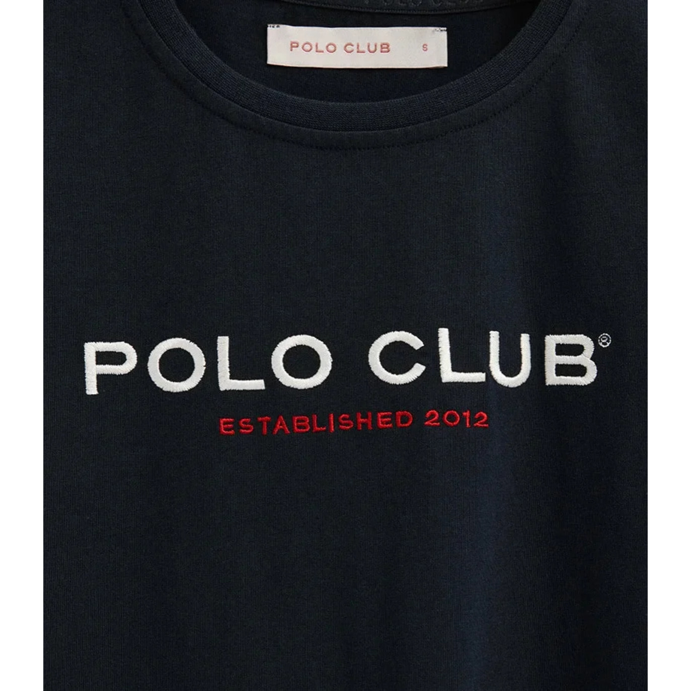 Camiseta azul marino de corte slim con bordado Established 2012 Polo Club