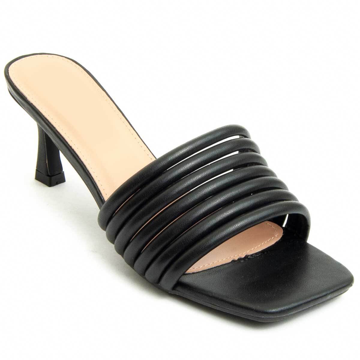 Sandalia de tacón - Negro - Altura: 7 cm