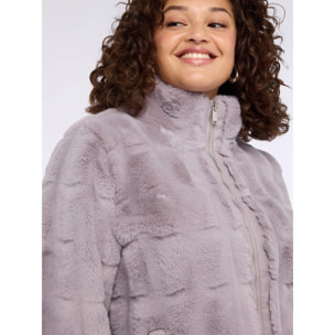 Fiorella Rubino - Chaqueta efecto peluche con cuello alto - Gris