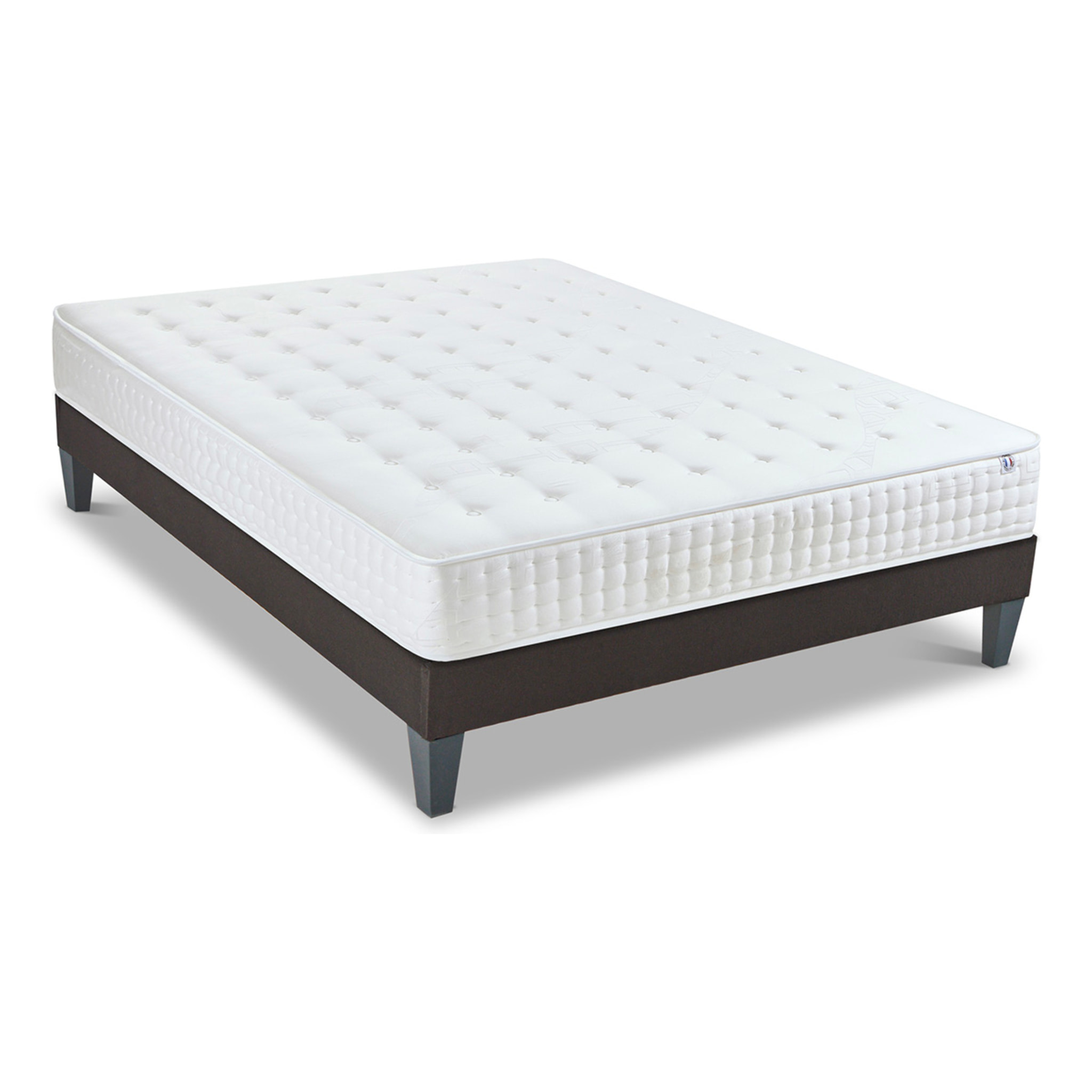 Ensemble Matelas Châtelet & Sommier KIT15, 24 cm, Mémoire de Forme Haute Densité, Soutien Ferme