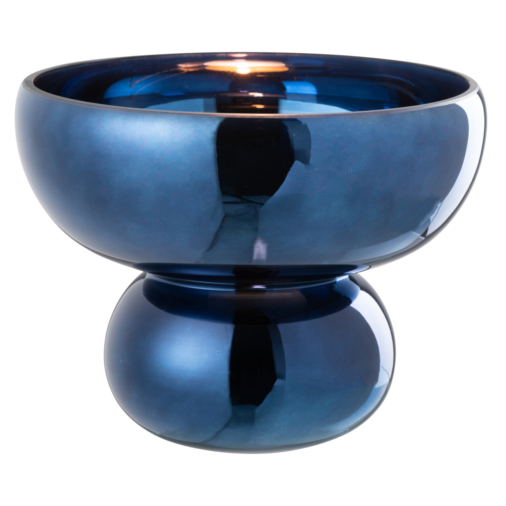 J-Line bol Sur Pied Arrondi - verre - bleu - Ø 23 cm