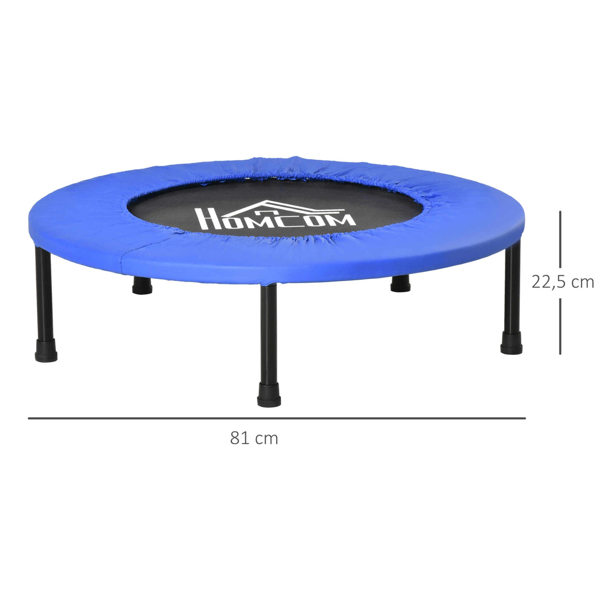 Cama Elástica Fitness Ø81 cm Acero con Borde Protector y 28 Resortes Carga 100kg