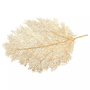 Lot de 6 Dessous d'assiette feuille dorée