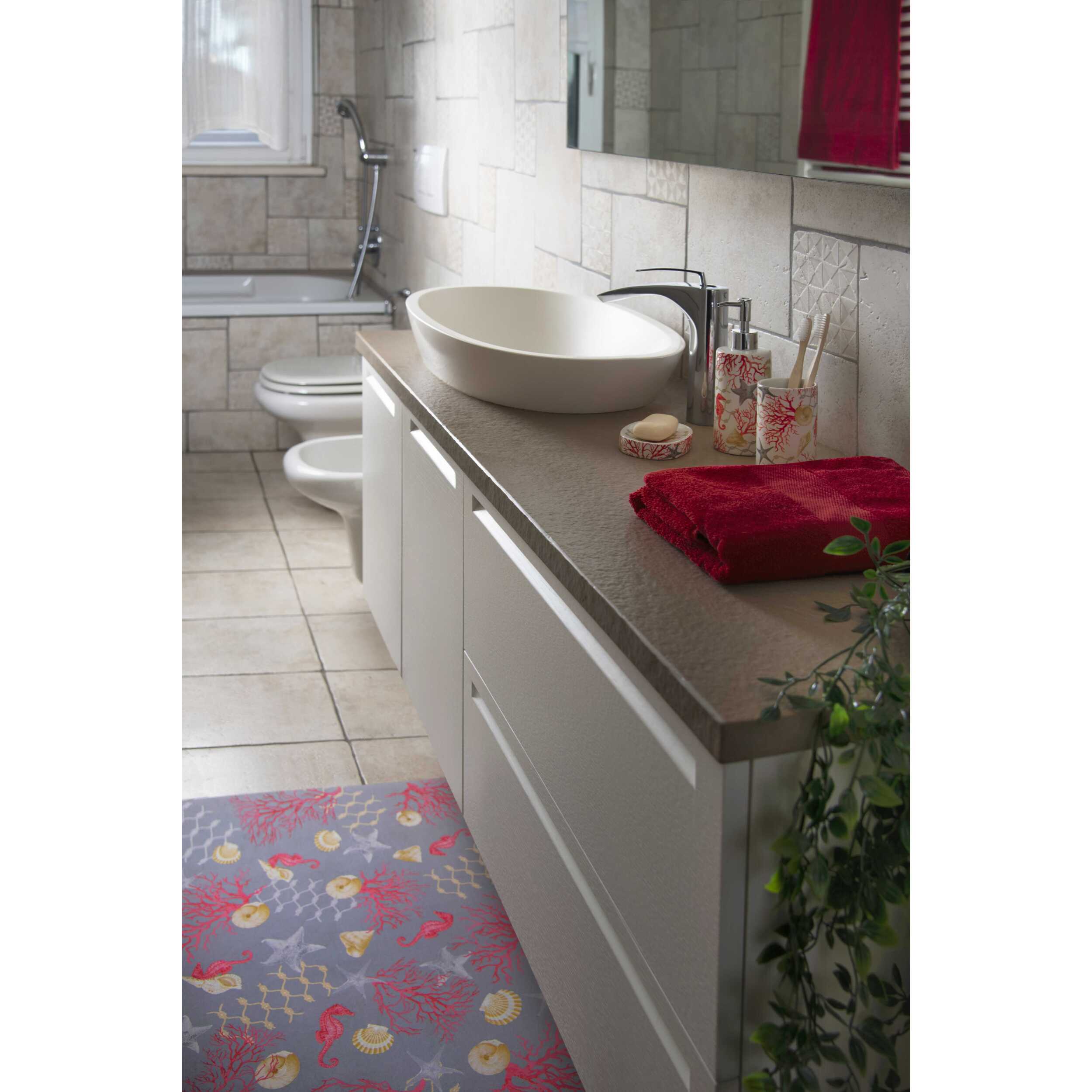 Tapis de bain Soft Excelsa- Coral, Caoutchouc Multicolore