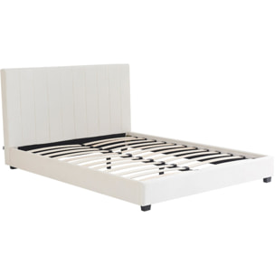 Lit avec tête de lit en velours - WILLIAM