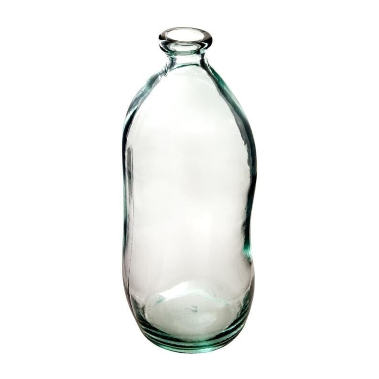 Jarrón botella Uly cristal reciclado transparente, 35 cm de alto