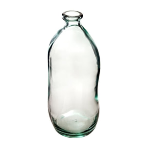 Jarrón botella Uly cristal reciclado transparente, 35 cm de alto