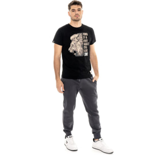 T-shirt uomo a manica corta in cotone, stampa Leone 1947 Graphics