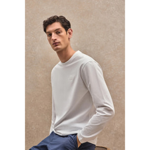 Camiseta blanca de manga larga con parche personalizado Polo Club