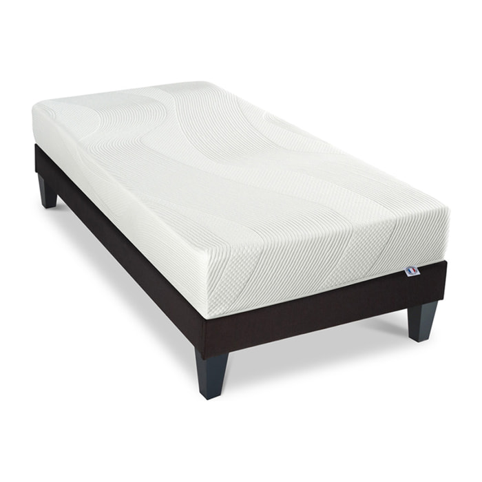Ensemble Matelas Paris & Sommier KIT15, 24 cm, Mémoire de Forme, technologie Tri-Lattes, Soutien Ferme