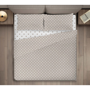 SET LENZUOLA LETTO MATRIMONIALE DIS.POIS BEIGE LINEA N.