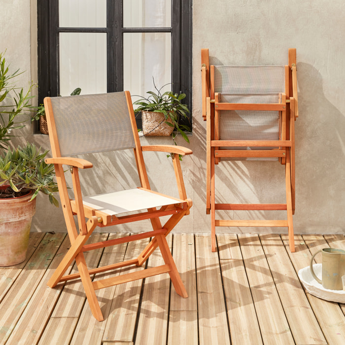Chaise de jardin pliante bois d'eucalyptus (lot de 2) ALMERIA