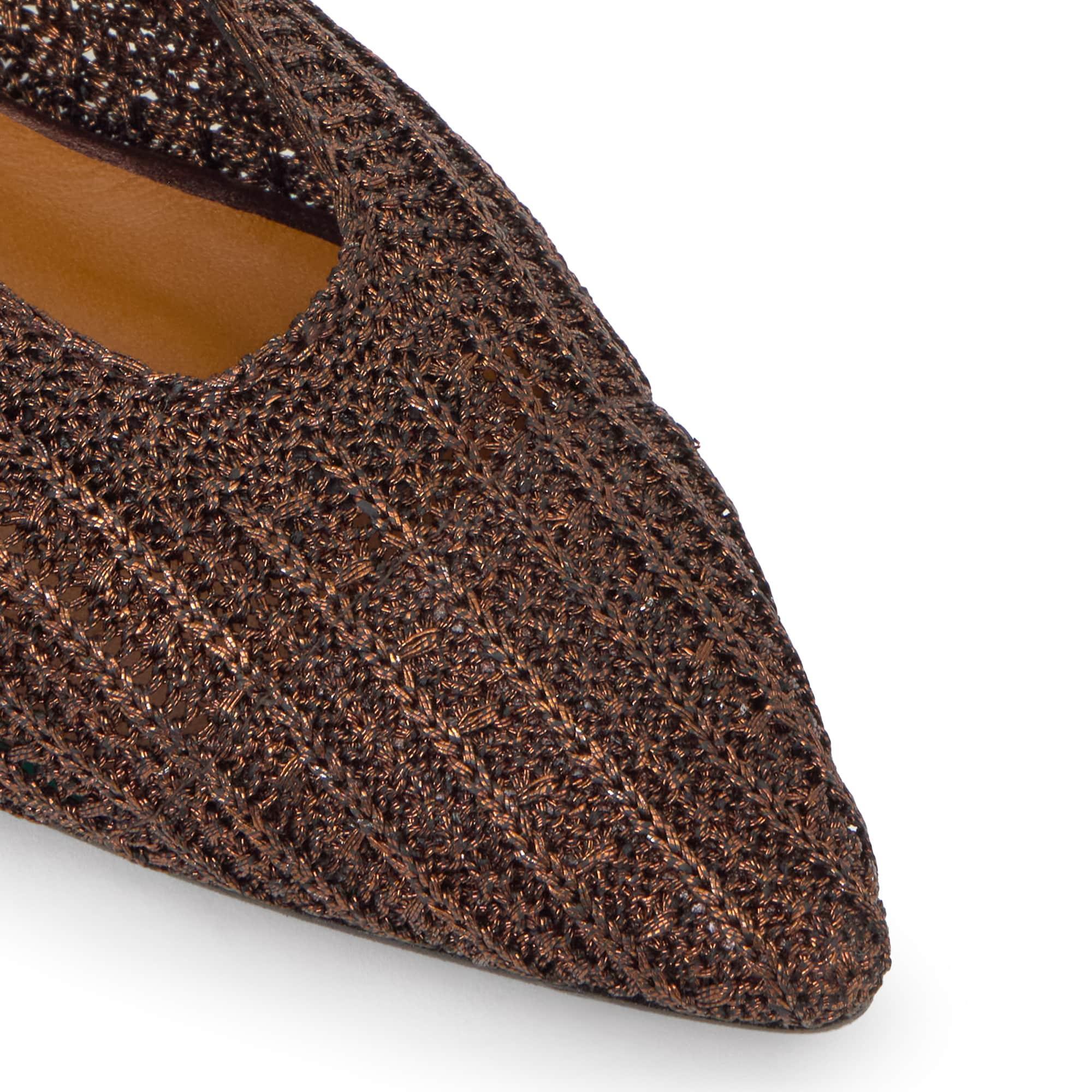 Bailarina plana Bassi en punto metalizado