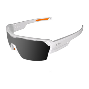 Gafas de deportes acuáticos OCEAN RACE - Blanco mate / Ahumada y plaquetas y puntas naranjas
