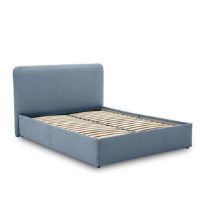 Goyave - lit coffre - 140x190 - en tissu - sommier inclus - Bleu