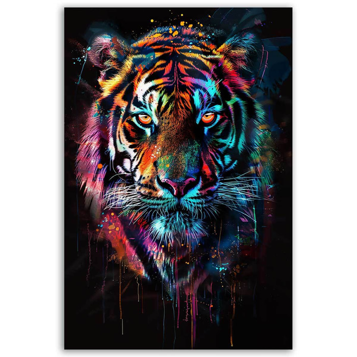 Tableau tigre couleurs vibrantes Toile imprimée