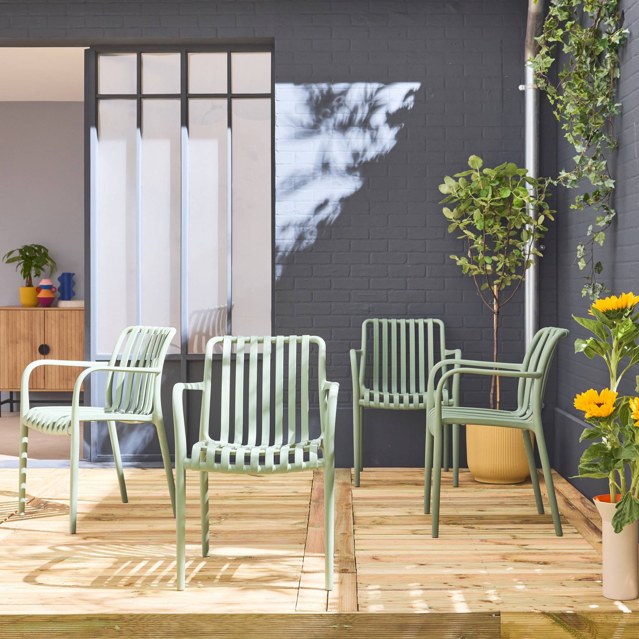 Fauteuil de jardin plastique (lot de 4) AGATHE FAUTEUILS