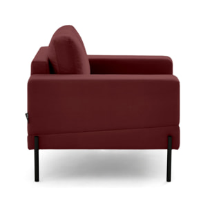 Isaure - fauteuil en velours - Bordeaux